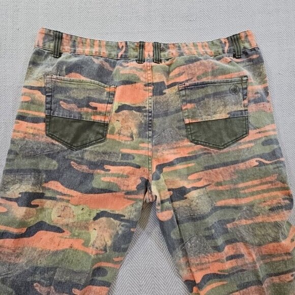 Rocawear Jeans Men's 42x32 Y2K Baggy Loose Green Orange Camo Denim Classic Fit - Picture 9 of 13